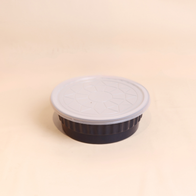 علب الومنيوم فويل مايكرويف مع غطاء مسطح كحلي - 1130 مل (6 حبه)