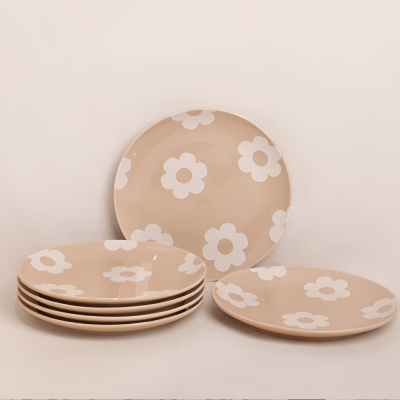 صحن سيراميك بتصميم الورد - كبير