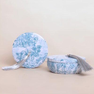 علبة حلو دائرية - أزرق غامق