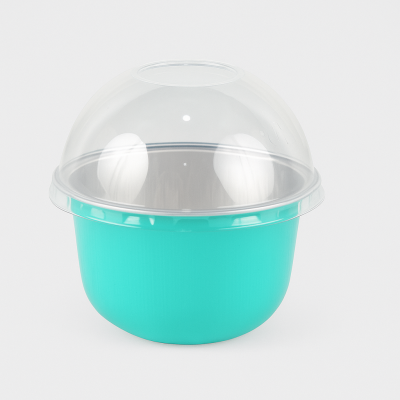 علب الومنيوم فويل مايكرويف مع غطاء مقوس أزرق تيفاني - 170مل (10 حبه)