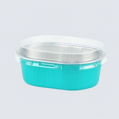 علب الومنيوم فويل مايكرويف مع غطاء مسطح أزرق تيفاني - 68 مل (20 حبه)