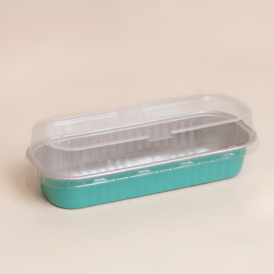 علب الومنيوم فويل مايكرويف مع غطاء مسطح أزرق تيفاني - 200 مل (10 حبه)