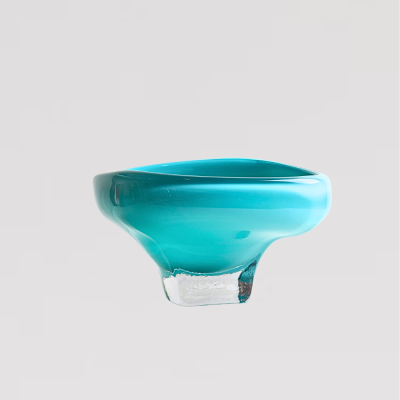 وعاء زجاجي مربع - تركوازي