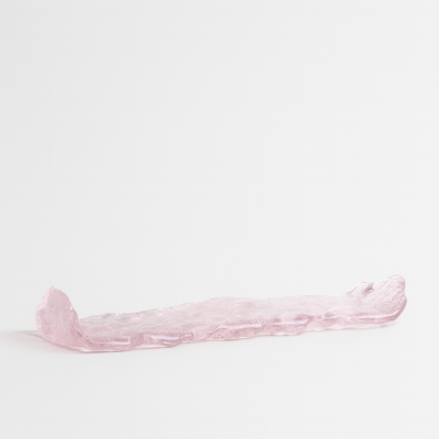 صينية تقديم زجاجية - وردية