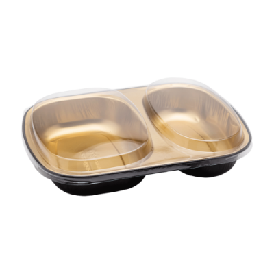 صحن طعام من الألمونيوم فويل للفرن والميكروويف مع غطاء 850 ملل-3 حبة