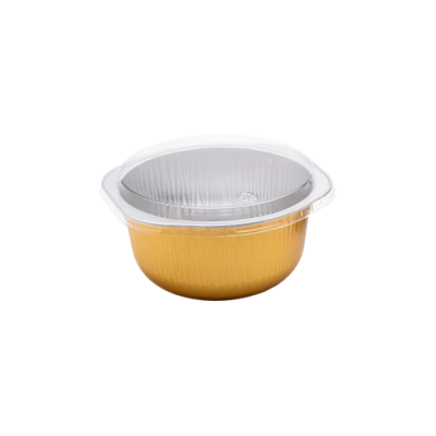 صحن طعام من الألمونيوم فويل للفرن والميكروويف مع غطاء 445 ملل-6 حبة