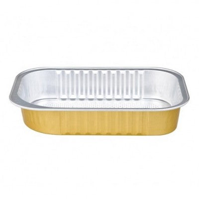 صحن طعام من الألمونيوم فويل للفرن والميكروويف مع غطاء 320 ملل-6 حبة