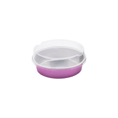 صحن طعام من الألمونيوم فويل للفرن والميكروويف مع غطاء 215ملل-10 حبة