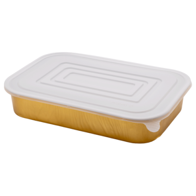 صحن طعام من الألمونيوم فويل للفرن والميكروويف مع غطاء 3500 ملل-3حبة