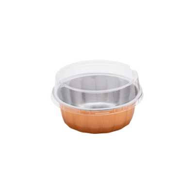 صحن طعام من الألمونيوم فويل للفرن والميكروويف مع غطاء 150ملل-12حبة