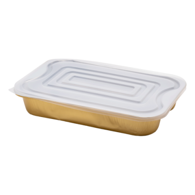 صحن طعام من الألمونيوم فويل للفرن والميكروويف مع غطاء 2080ملل-3 حبة