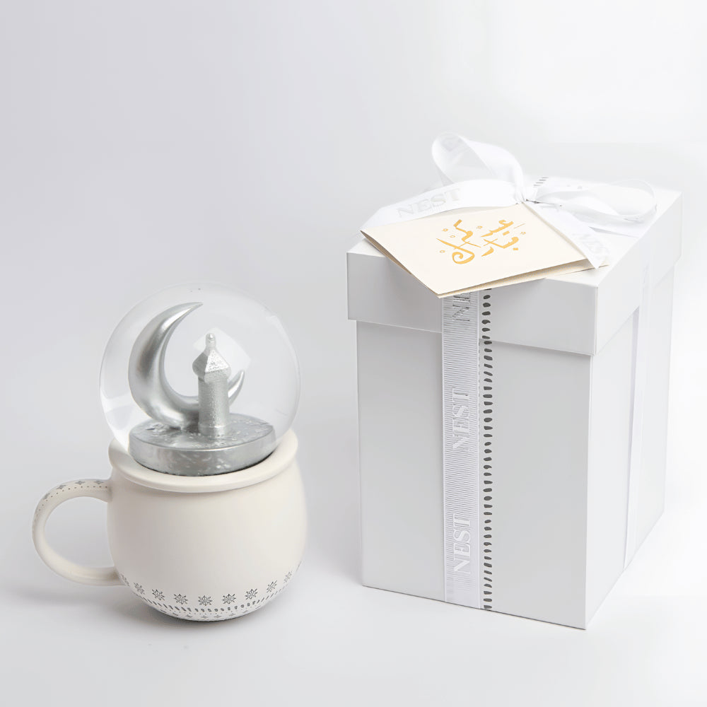 كوب كريستالي بتصميم رمضاني -فضي