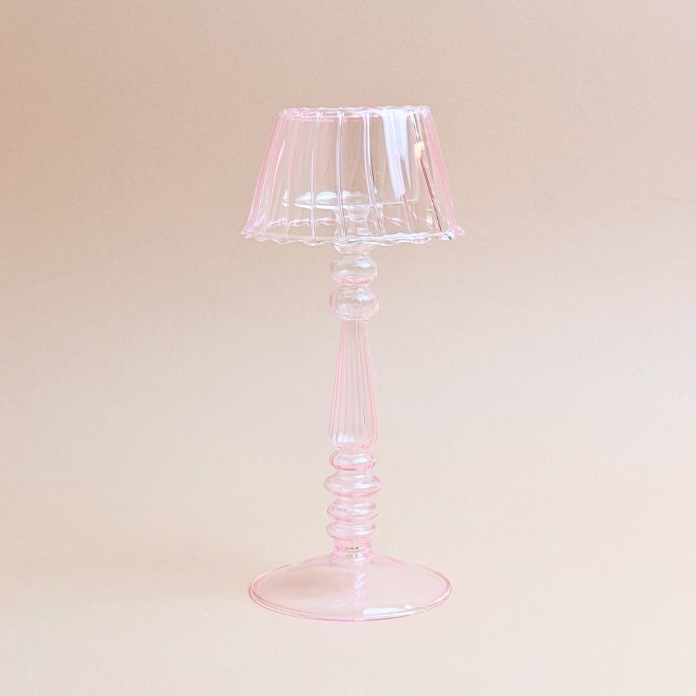 مصباح زجاجي – وردي