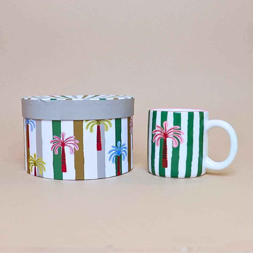 كوب مخطط – 300 مل - أخضر