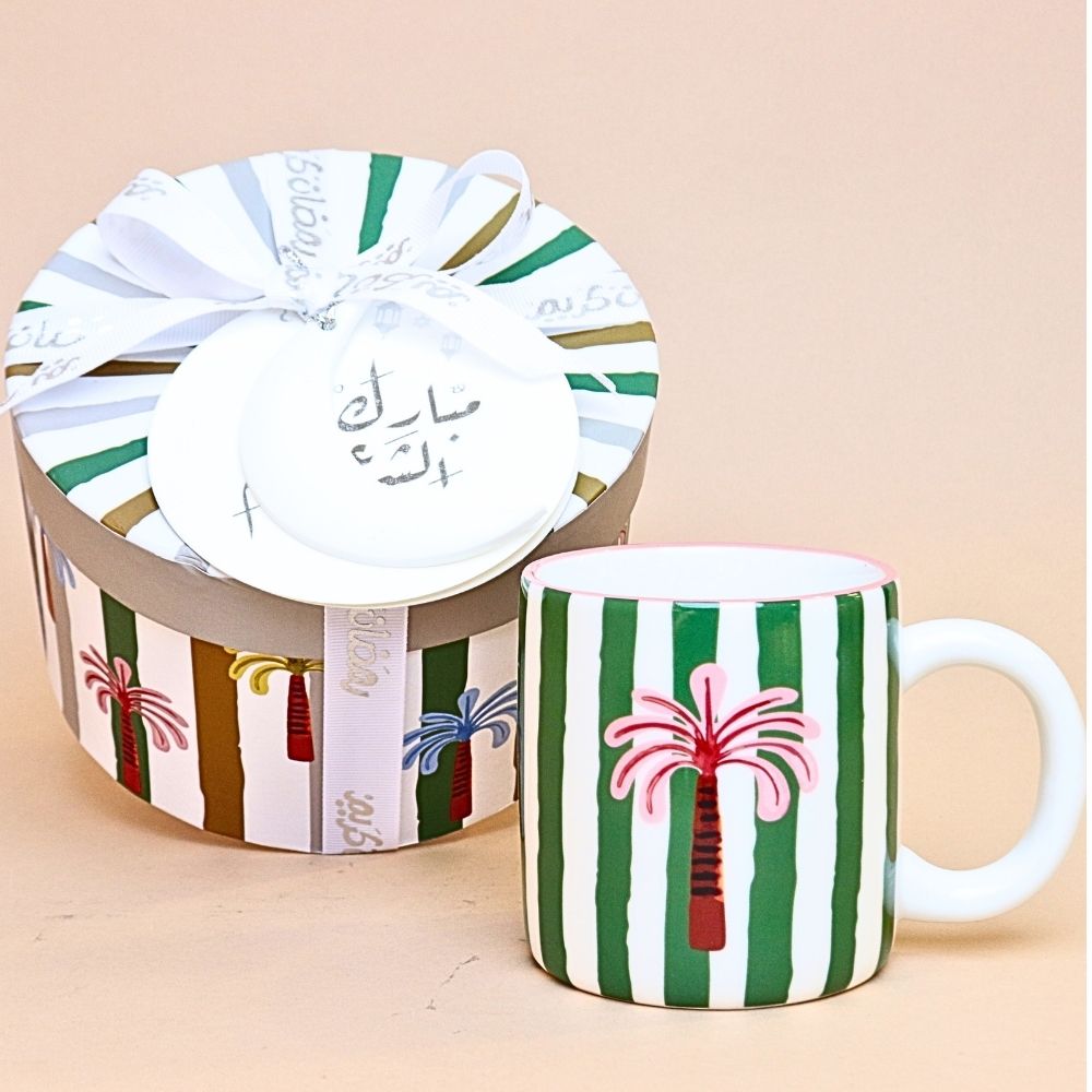 كوب مخطط – 300 مل - أخضر