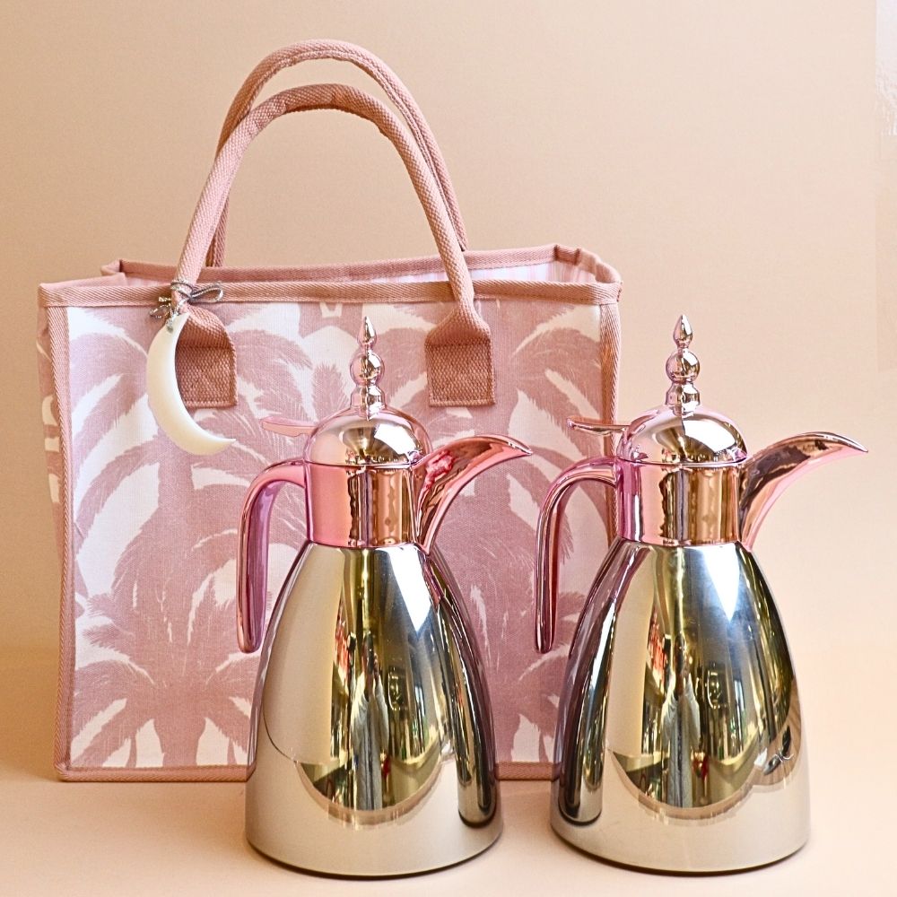 طقم هدايا ترمس وردي