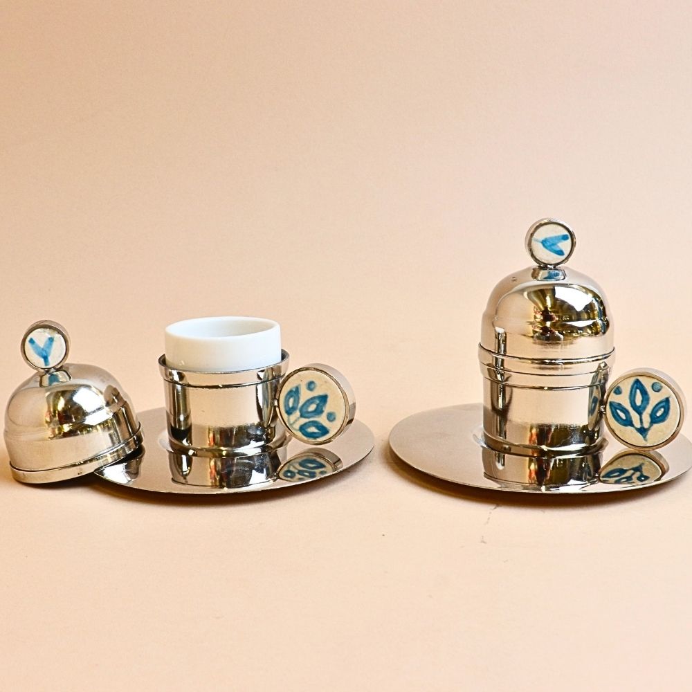 فنجان وصحن تركي – فضي (قطعتان)
