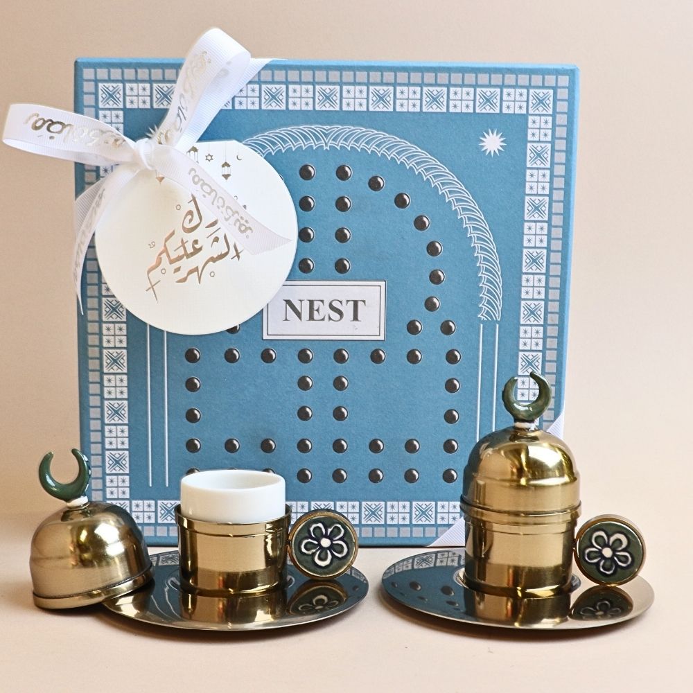 فنجان وطبق قهوة تركي – ذهبي (قطعتان)