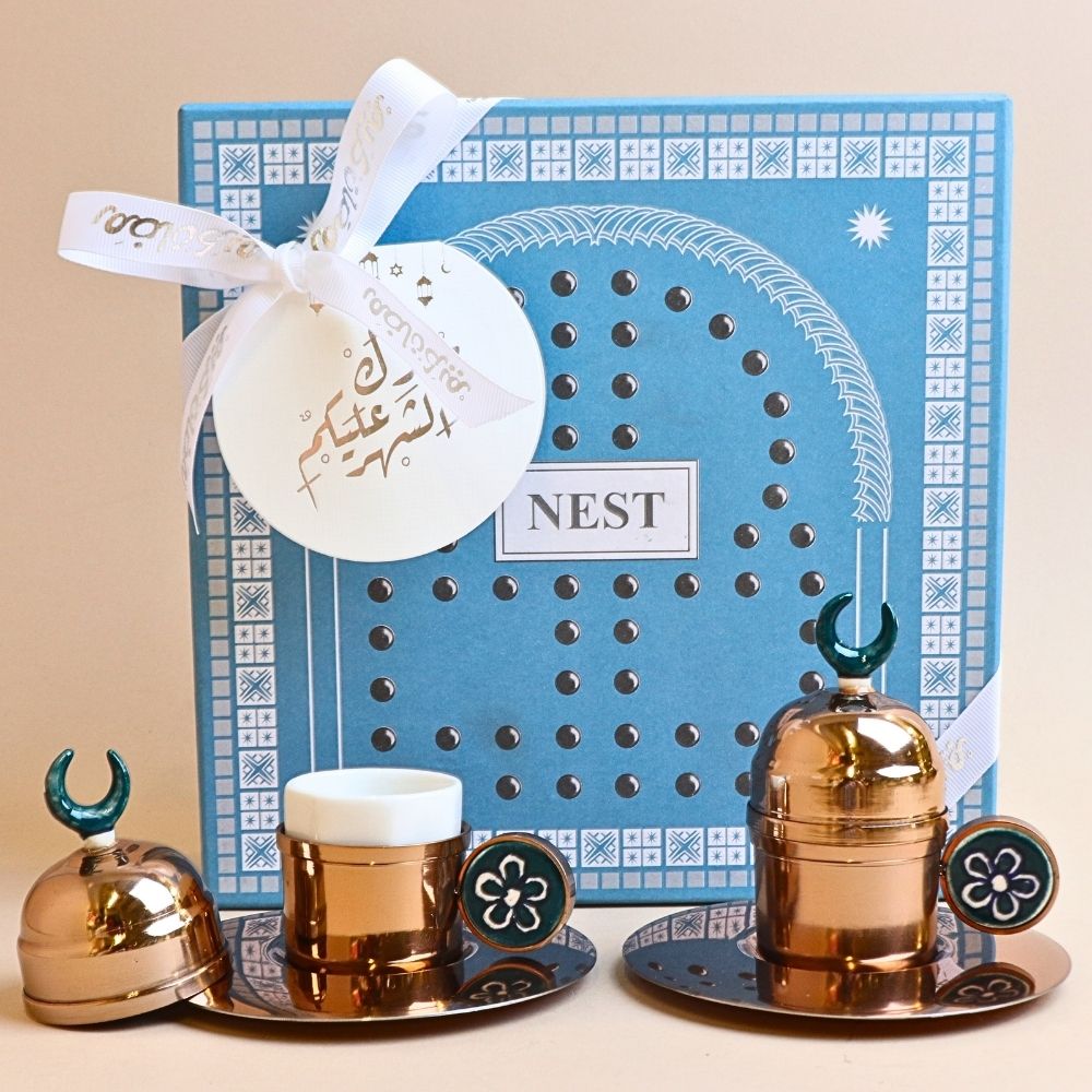 فنجان وطبق قهوة تركي – روز غولد (قطعتان)