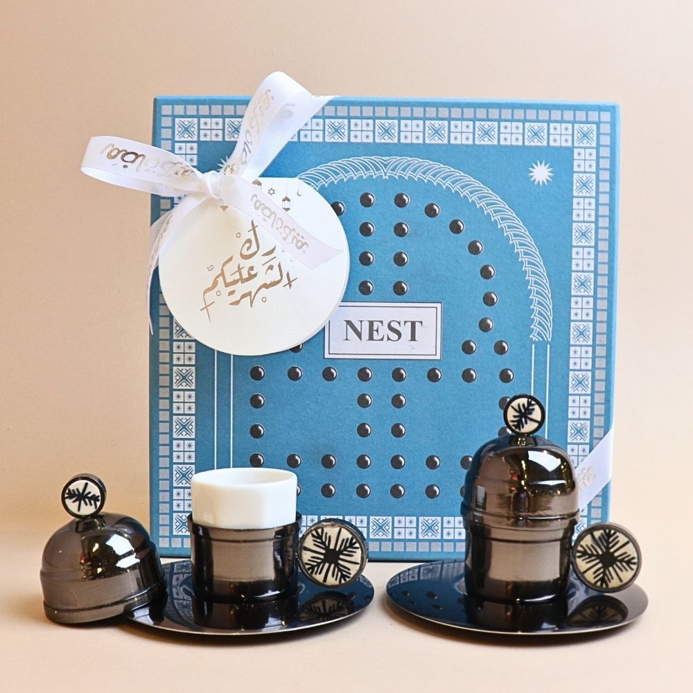 فنجان وطبق قهوة تركي – أسود (قطعتان)