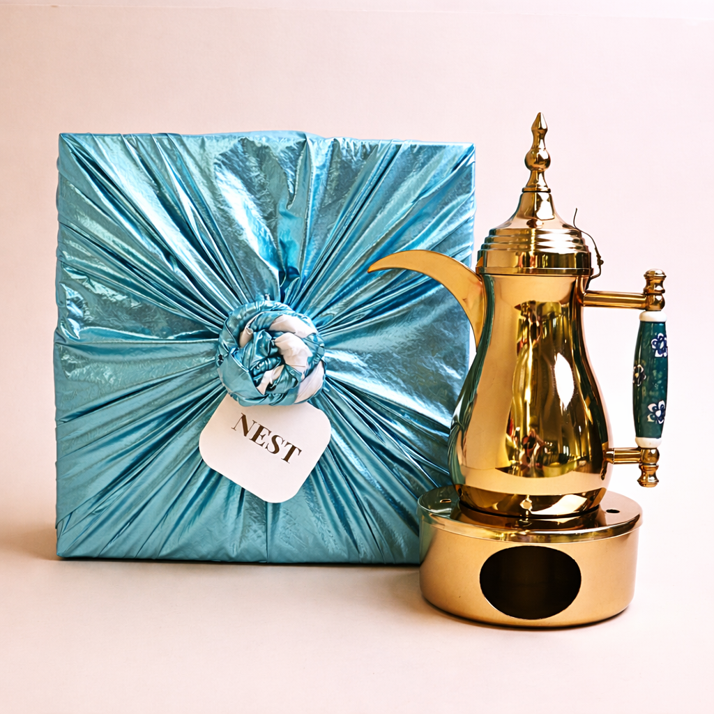 دلة ستانلس ستيل مع قاعدة – روز جولد
