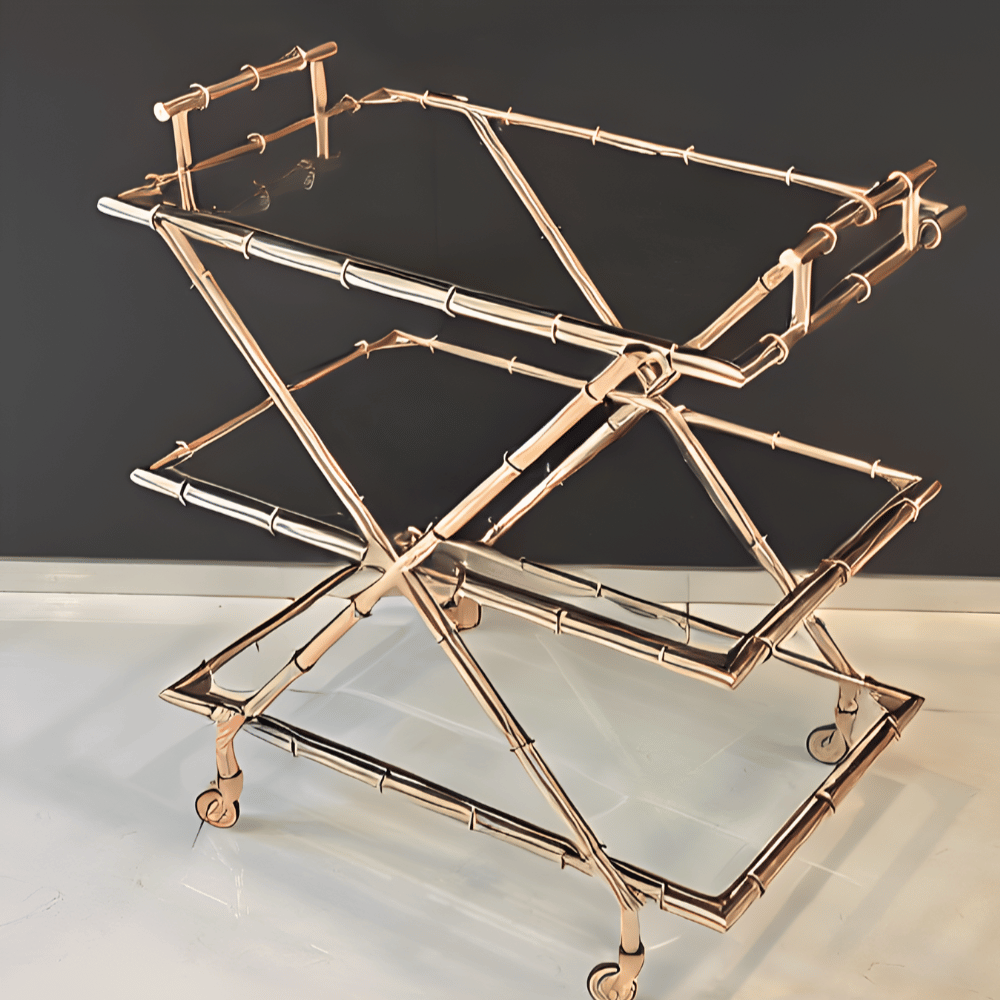 عربة تقديم بثلاث طبقات من الستانلس ستيل