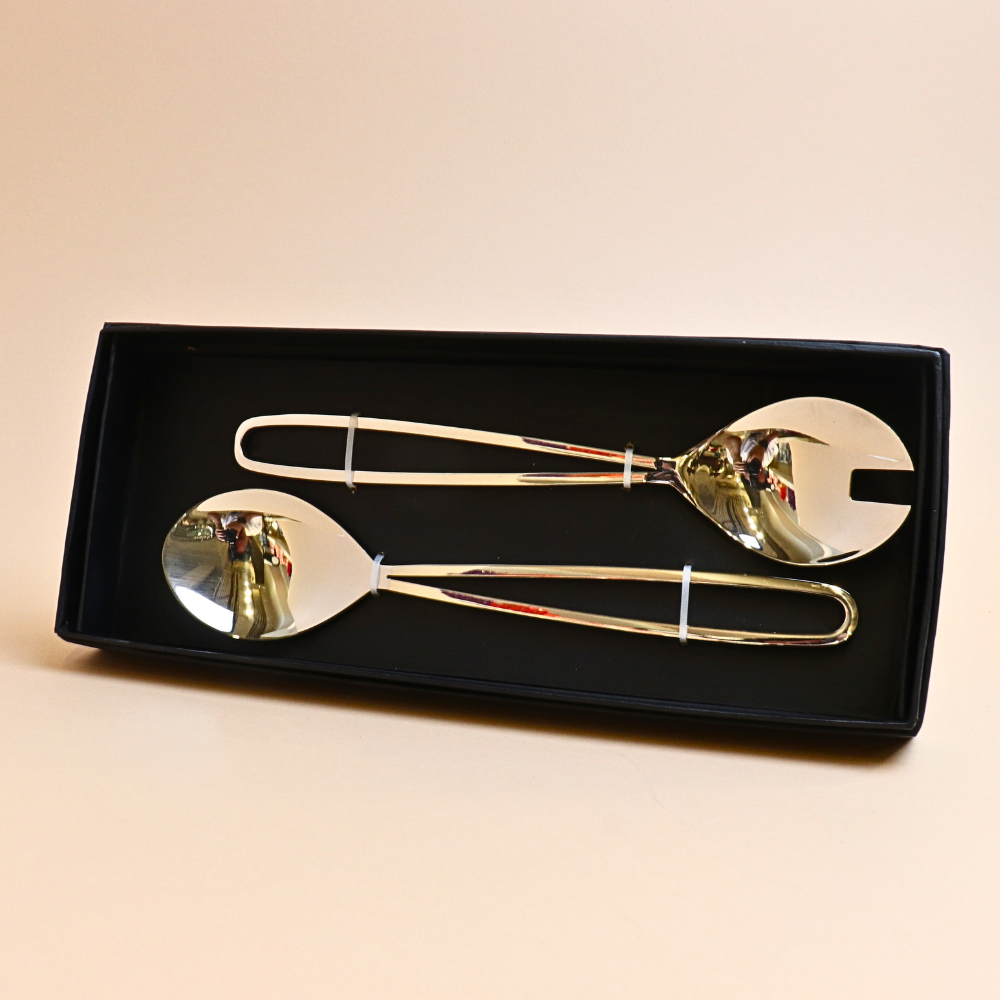 ملعقة وشوكة تقديم للسلطة – قطعتين