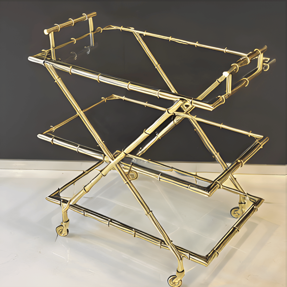 عربة تقديم بثلاث طبقات من الستانلس ستيل