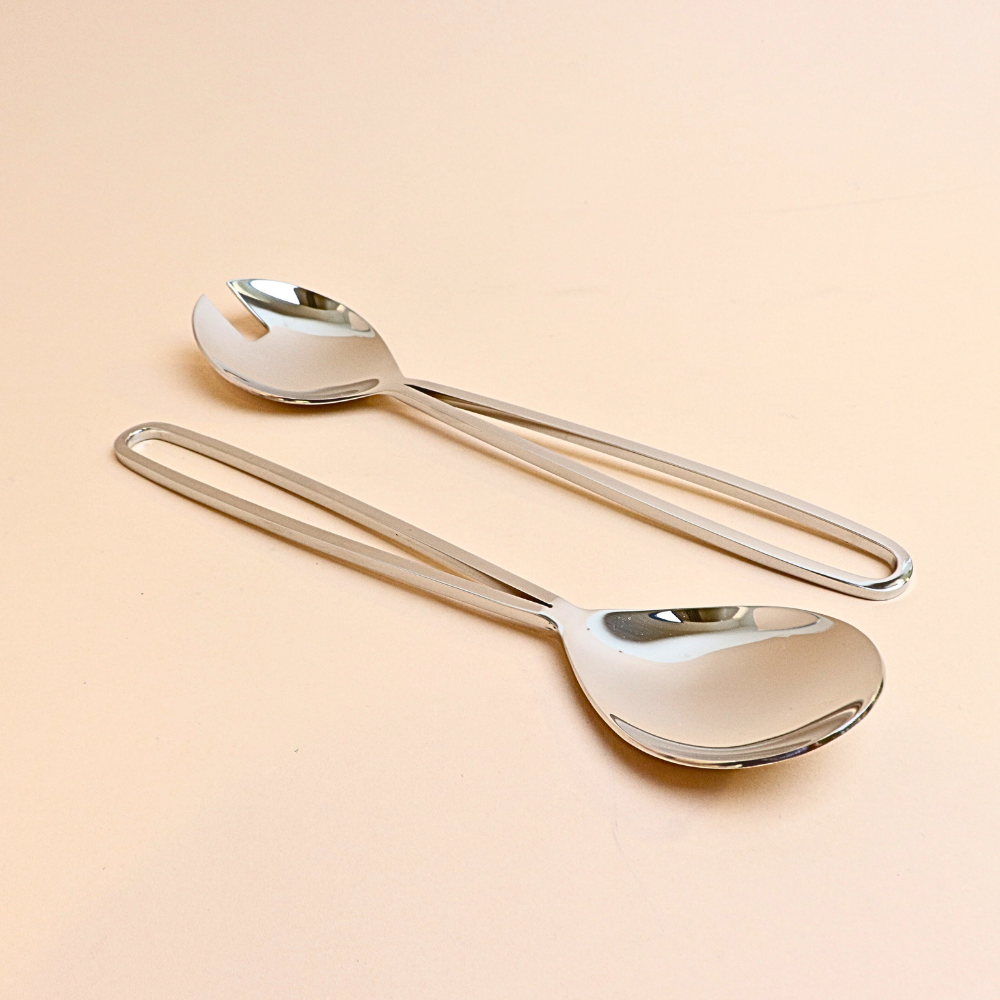 ملعقة وشوكة تقديم للسلطة – قطعتين