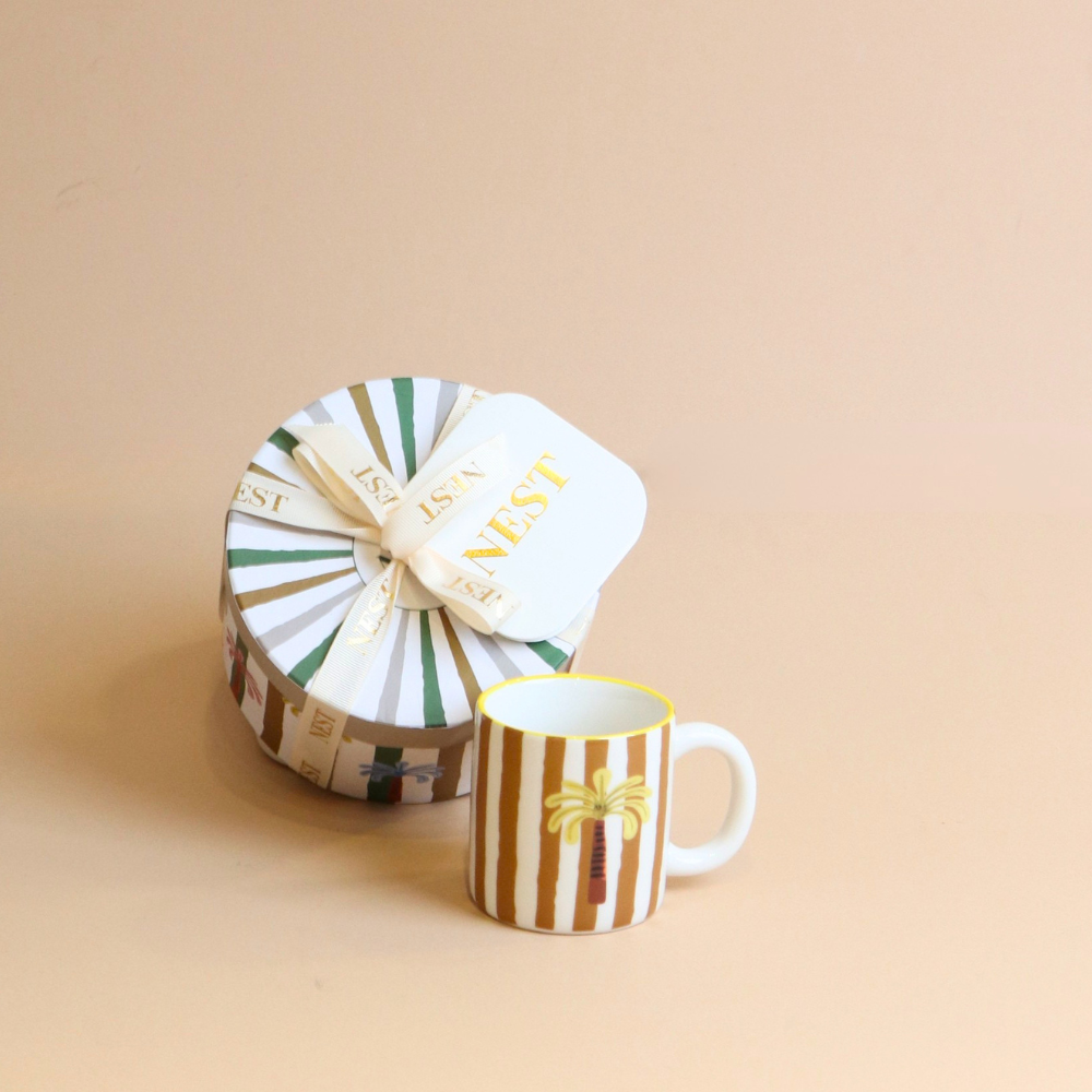striped  Mug , 300 ml - Mustard yellow