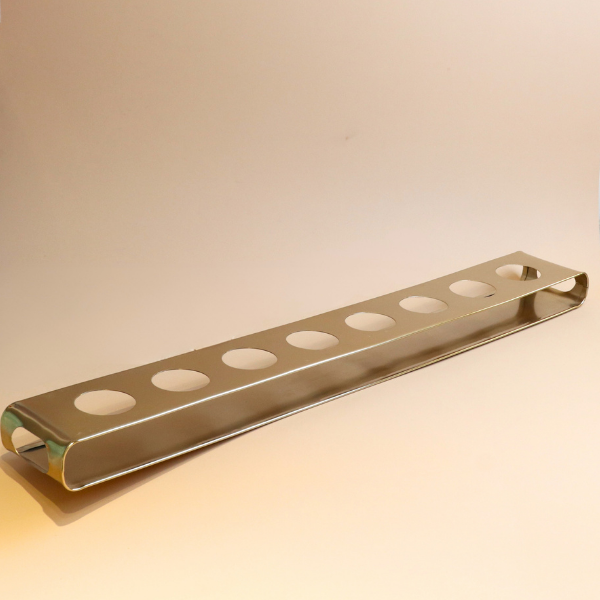 Stainless Steel Glass Holder With white short Glass