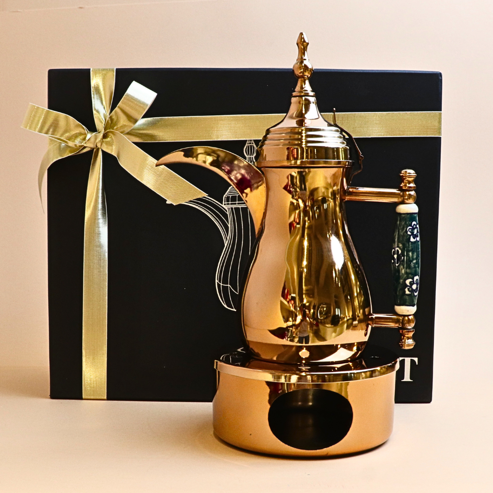 دلة ستانلس ستيل مع قاعدة – روز جولد
