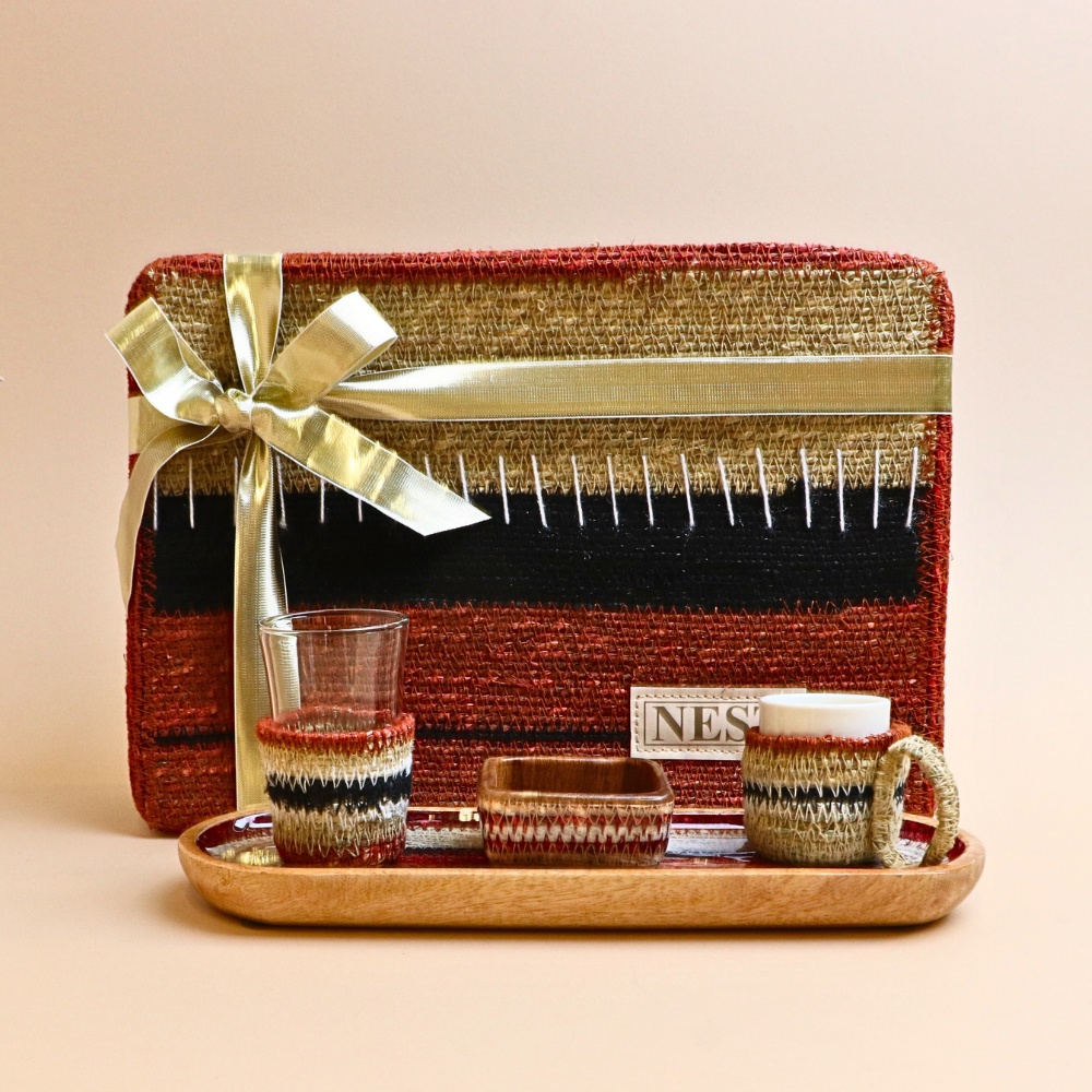 طقم ضيافة كوب تركي يدوي – برتقالي