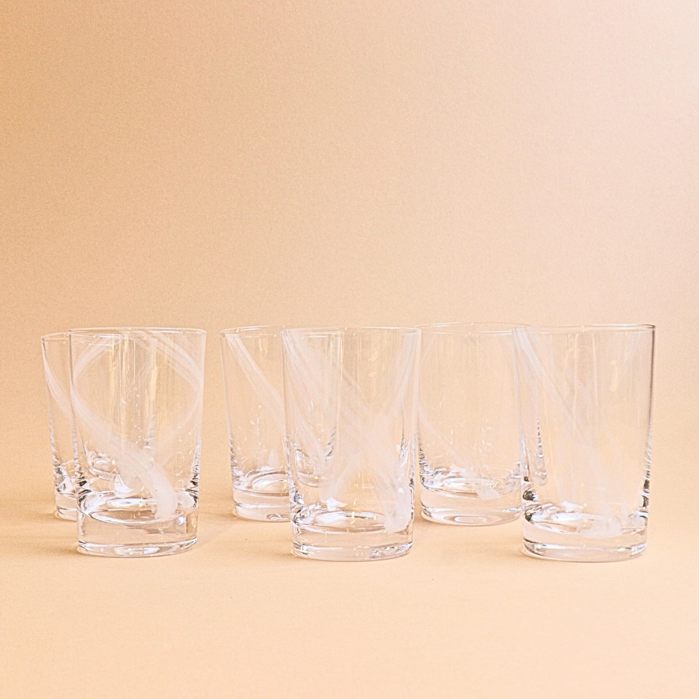 Set of Glass cup 6  pcs - White