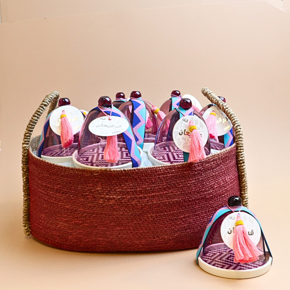 سلة القرقيعان مع طبق كيك – أرجواني