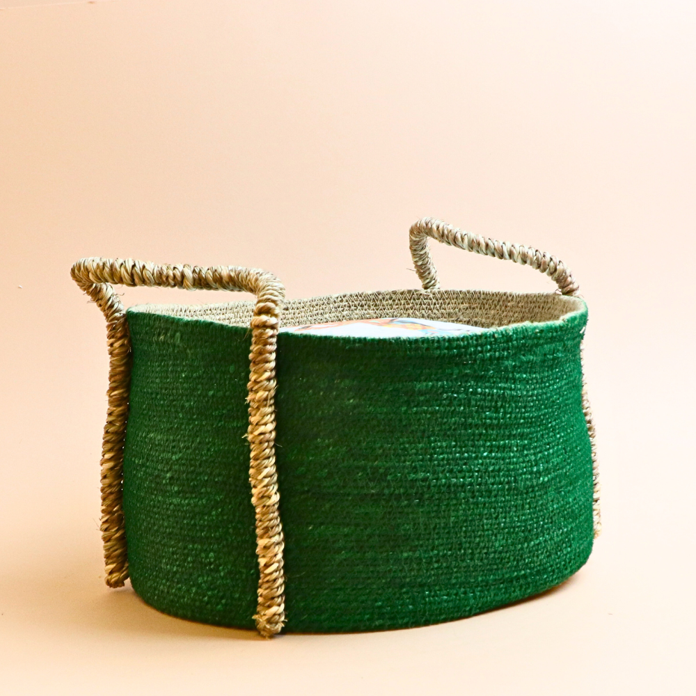 Handmade basket  - Green