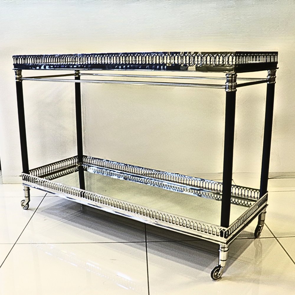 عربة بوفيه من الستانلس ستيل – فضي