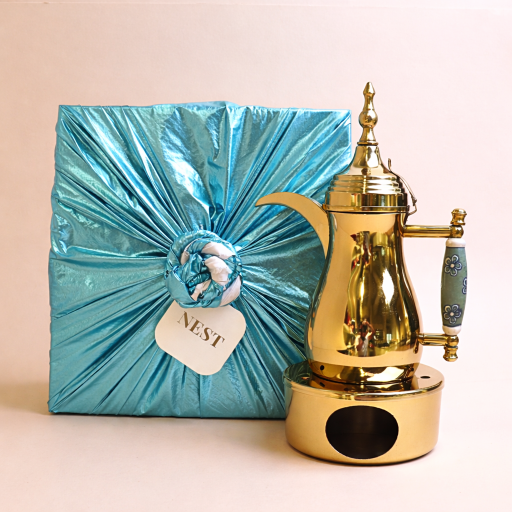 دلة ستانلس ستيل مع قاعدة – ذهب