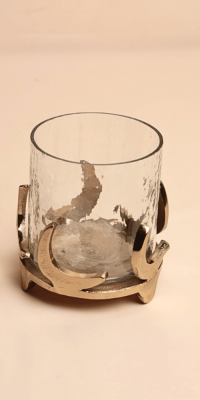 Moon shaped Candle holder ,Gold