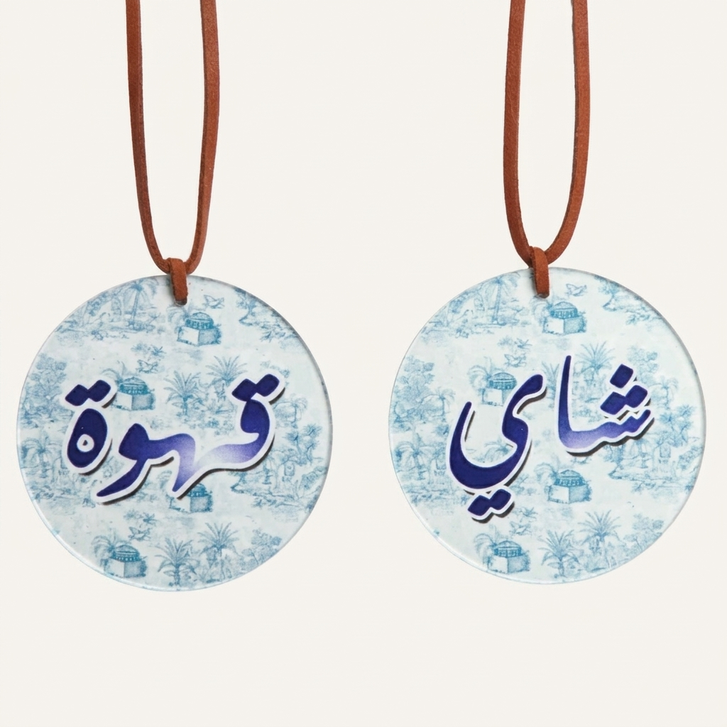 علاقات اكريليك شاي و قهوة  بتصميم الجزيرة