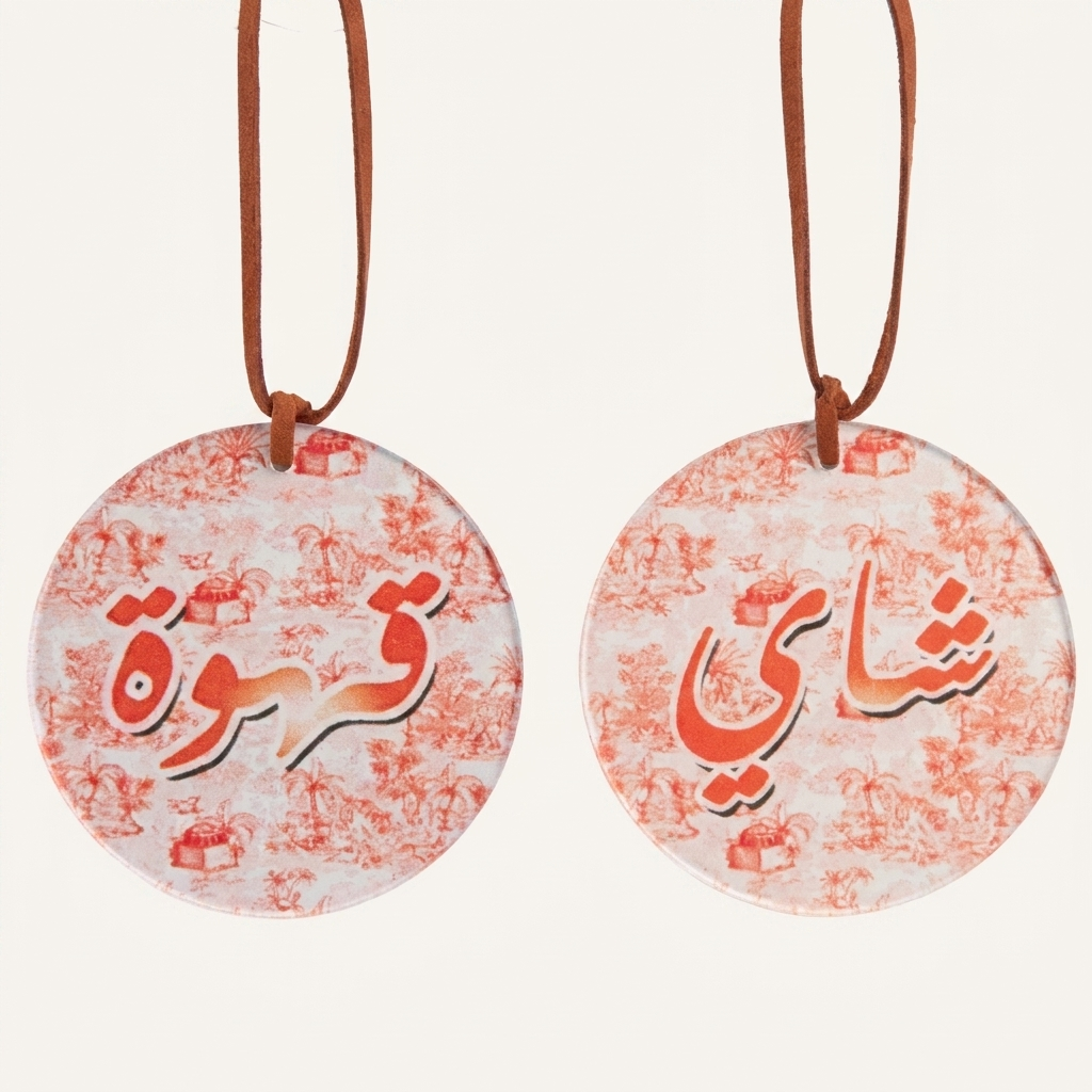علاقات اكريليك شاي و قهوة  بتصميم الجزيرة