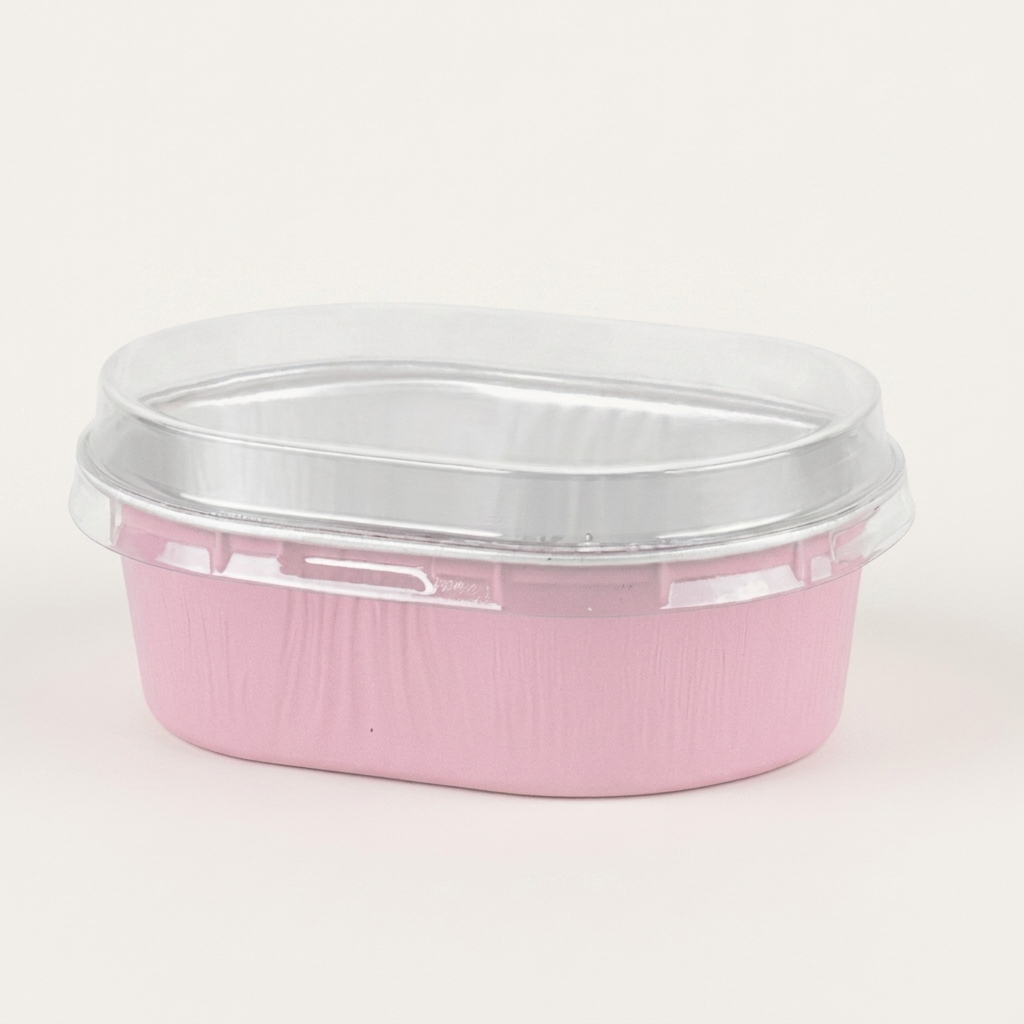 Microwavable Aluminum Foil Container With Flat Lid Lolita Pink - 68ml (20 pcs)