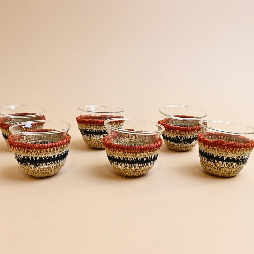Handmade Finjan Set -6 pcs (orange)