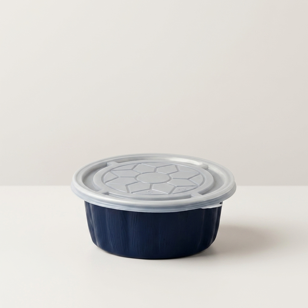 Microwavable Aluminum Foil Container With Flat Lid Navy - 3100ml -  (6 pcs)