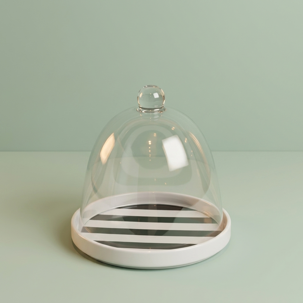 Black stripe design Cake plate with cover