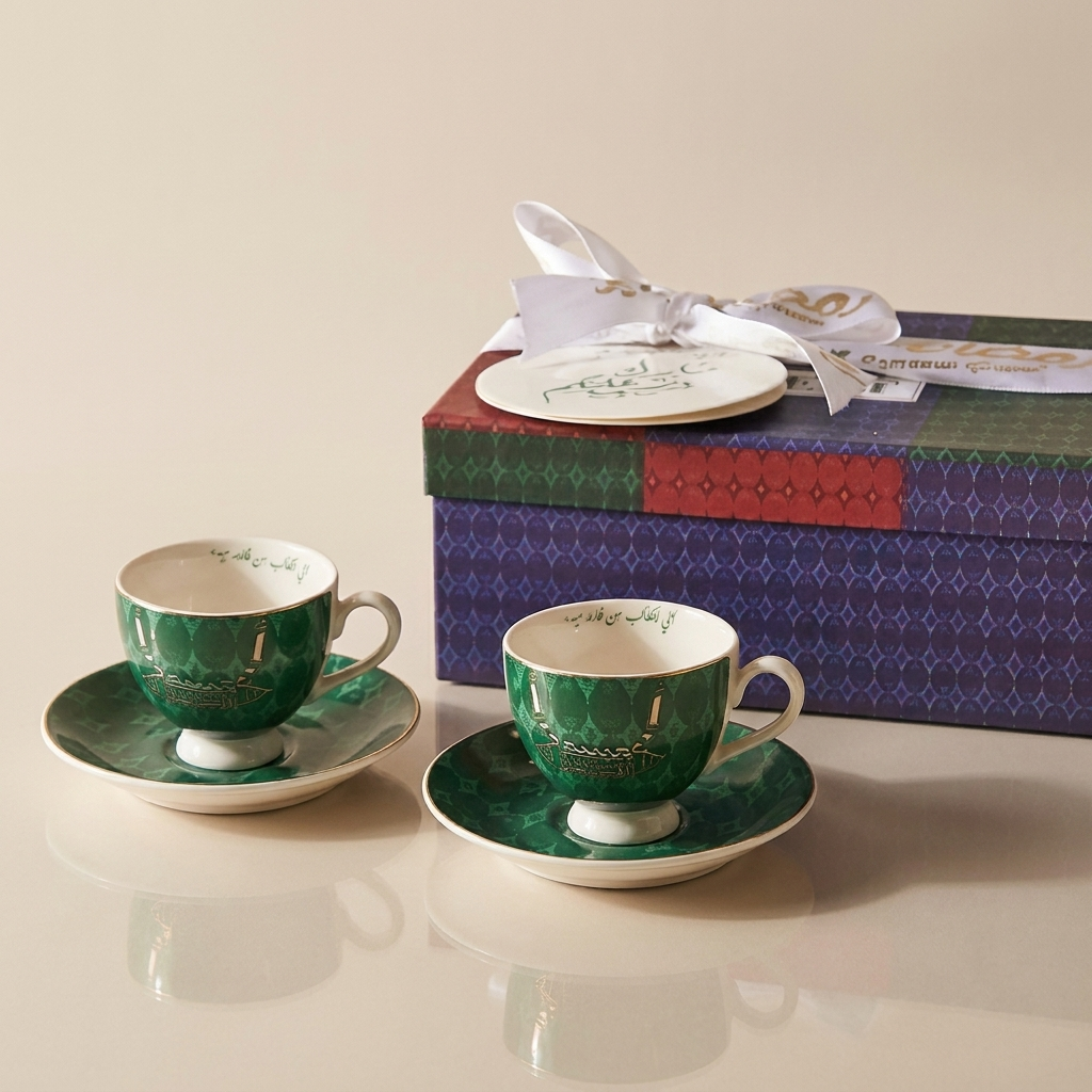 Jewerly Turkish cup with Saucer Green  - 2 pcs