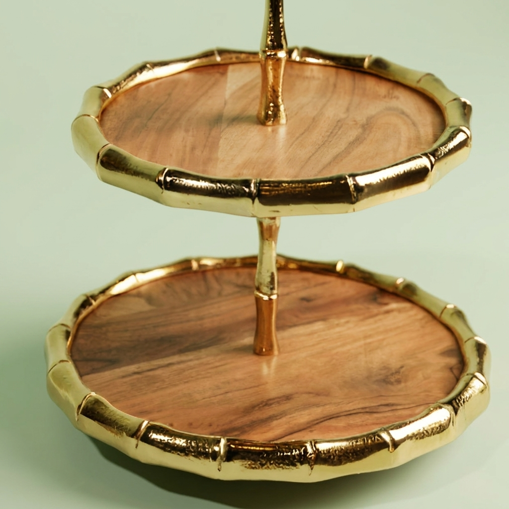 Two Tier Cake Stand  - Gold