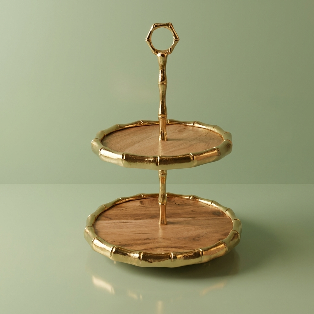 Two Tier Cake Stand  - Gold