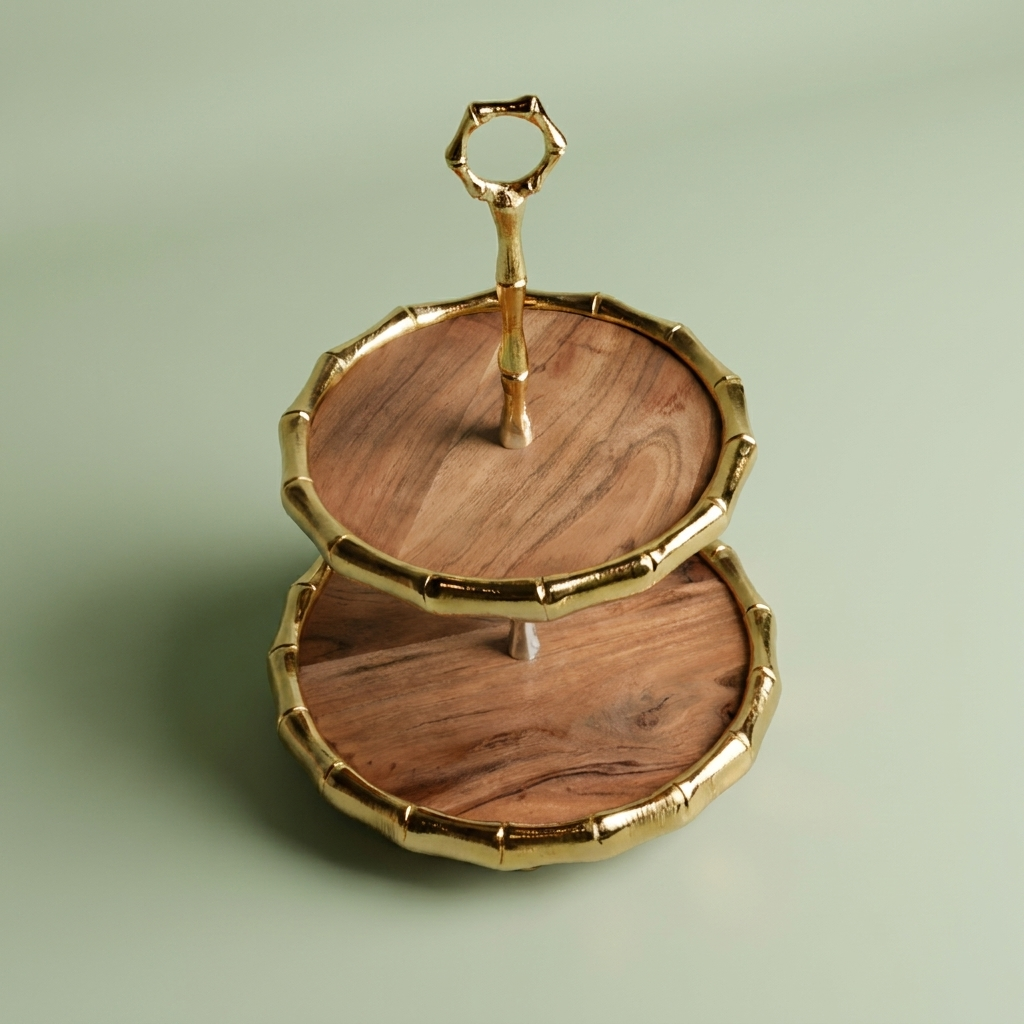 Two Tier Cake Stand  - Gold