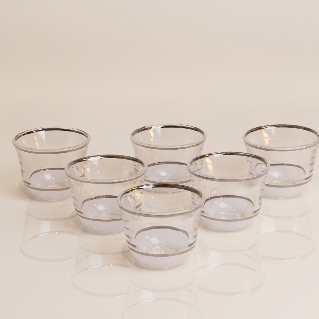Glass Finjan white  - 6 pcs